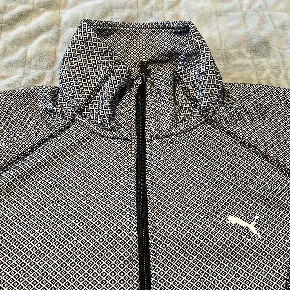 Puma Track Jacket, Black, Subtle Pattern, Activew… - image 4